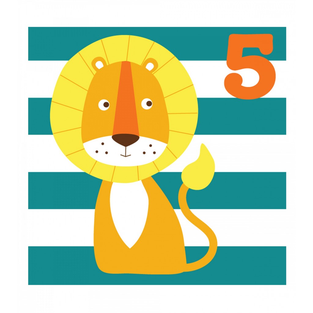 Toby Tiger Age 5 Lion Birthday Card - Image 2