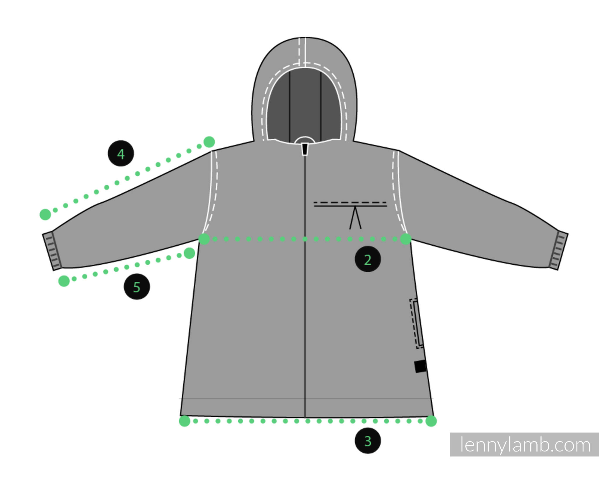 LennyLamb Girl's Coat in Rainbow Lace Dark (Size 104 only) - Image 3