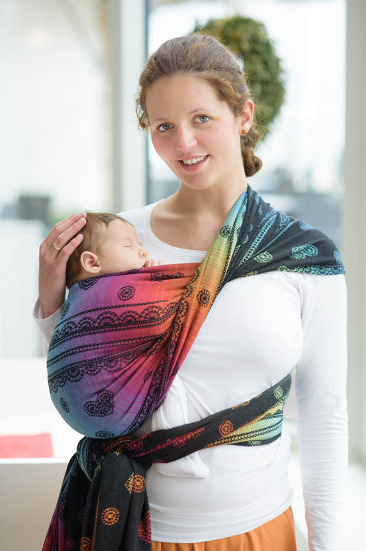 LennyLamb Baby Wrap in Rainbow Lace Dark Size 6