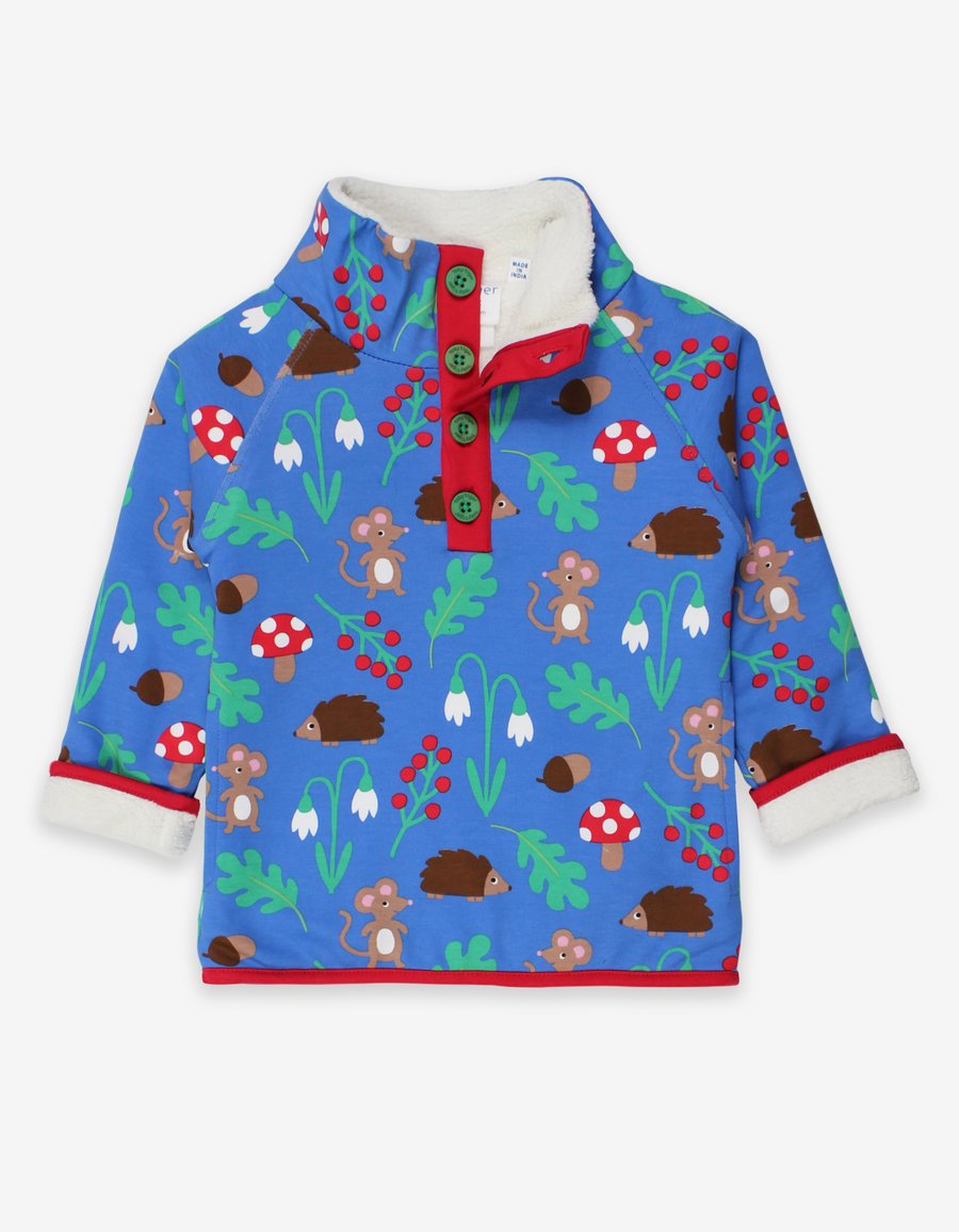 Toby Tiger Woodland Print Cosy Fleece Sweatshirt (6-12 months only)
