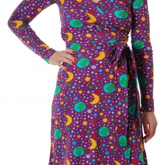 Duns Long Sleeved Wrap Dress in Mother Earth Violet