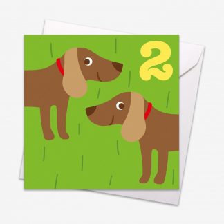 Toby Tiger Age 2 Sausage Dog Birthday Card