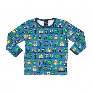 Villervalla Owl Print Top Mid Marine (Size 152 only)