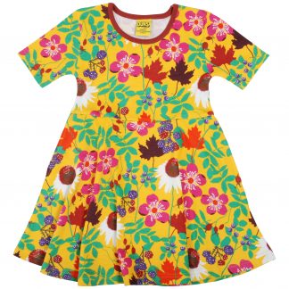 Duns Skater Dress in Autumn Flowers Yellow