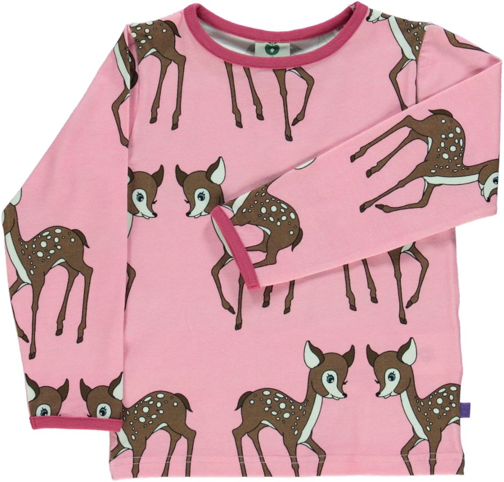 Småfolk LS T-shirt with Deer - Sea Pink