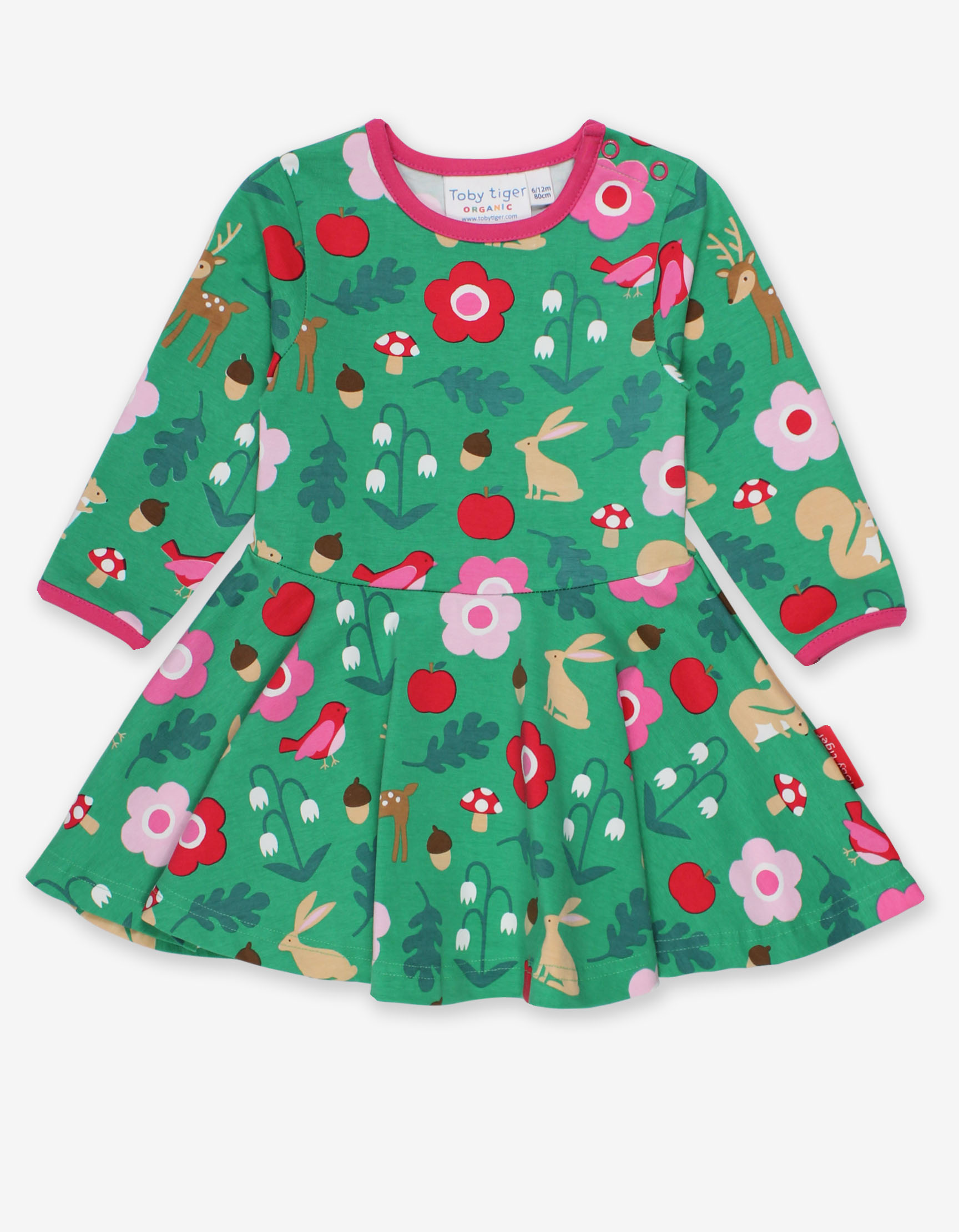Toby Tiger Organic Forest Adventure LS Skater Dress - Image 3