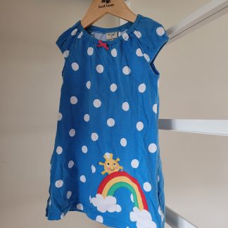 PRELOVED Frugi Blue Rainbow Dress Size 12-18 months