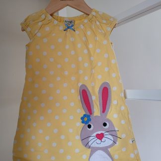PRELOVED Frugi Yellow Rabbit Dress Size 12-18 months