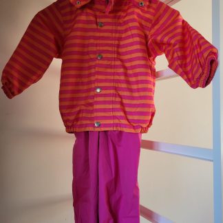 PRELOVED Pink and Orange Jacket and Pink Salopettes in Size 18 months / 86