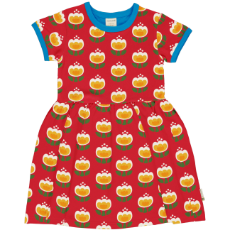 Maxomorra SS Spin Dress in Tulip