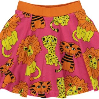 Småfolk Skirt with Lion, Tiger and Leopard (Strawberry) - Carmine (3-4 Years Only)