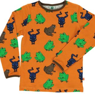Småfolk LS T-shirt with Frog - Orange