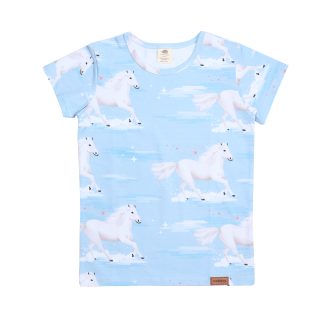 Walkiddy White Horses Short Sleeved Top