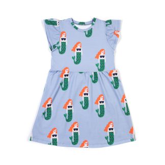 Don't Grow Up Mermaid on Blue Frills Dress