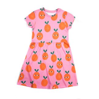Don't Grow Up Oranges on Pink Dress (Size 128/134 only)