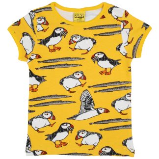Duns Short Sleeved Puffin Top in Yellow Chrome