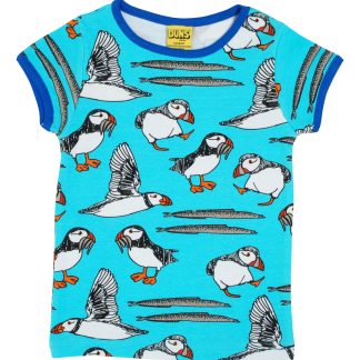 Duns Short Sleeved Puffin Top in Blue Atoll