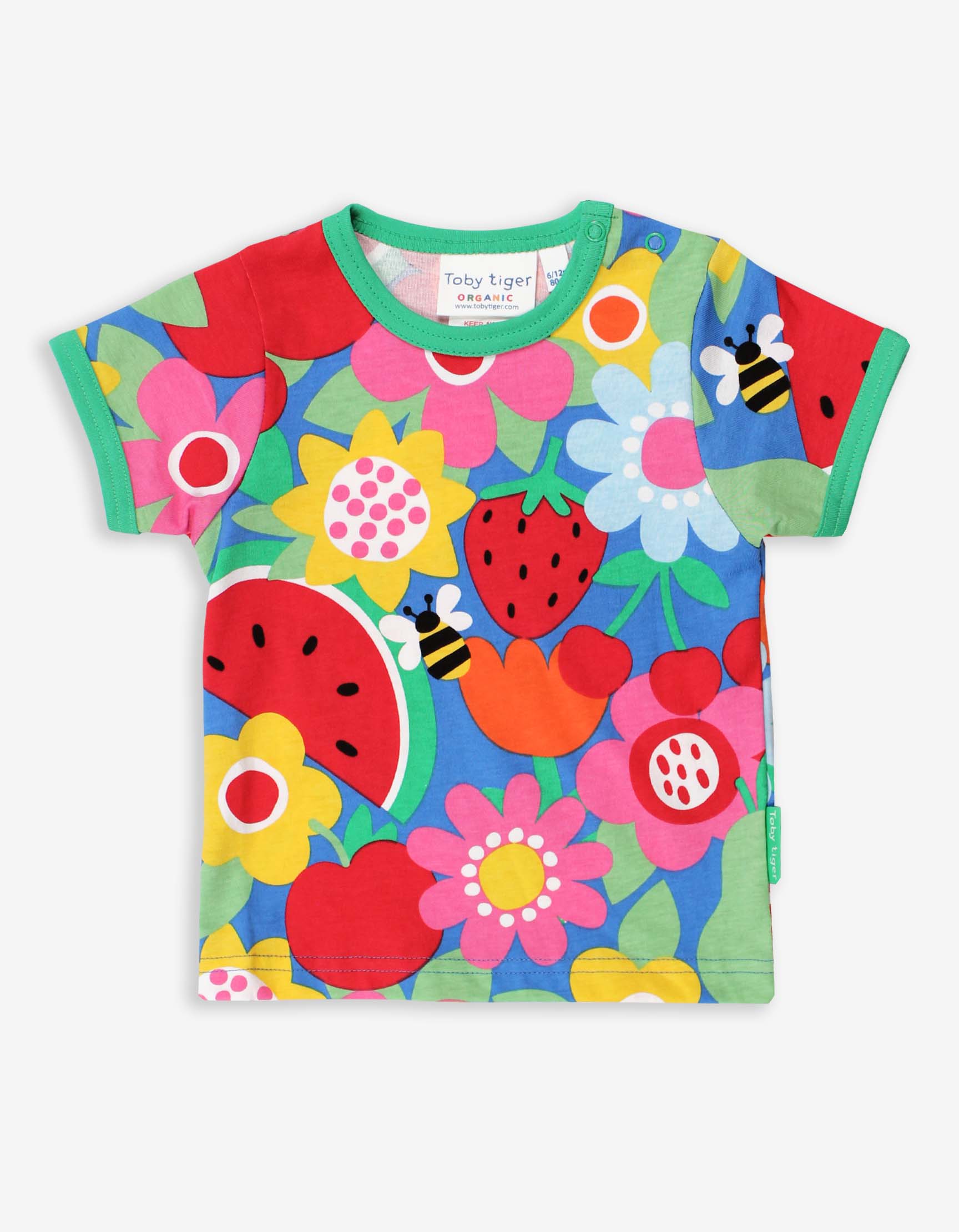 Toby Tiger Organic Fruit Flower Print SS Top - Image 3