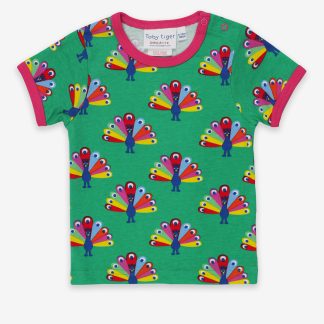 Toby Tiger Organic Peacock Print SS T-Shirt