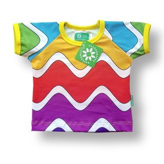 Naperonuttu Rainbow Waves Short Sleeve Top