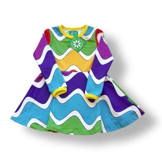 Naperonuttu Rainbow Waves Long Sleeved Dress