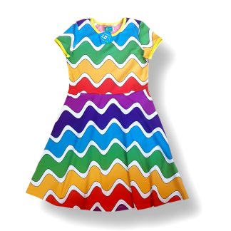 Naperonuttu Adult Rainbow Waves Bell Dress