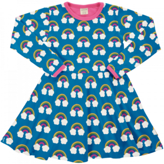 Maxomorra Long Sleeved Circle Dress in Farm Rainbow