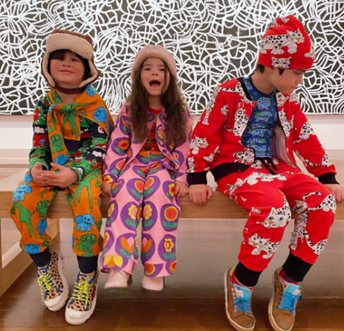 Småfolk Sweat Jacket with Flower in Sea Pink - Image 4