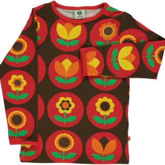 Småfolk Long Sleeved T-Shirt with Flower in Bison