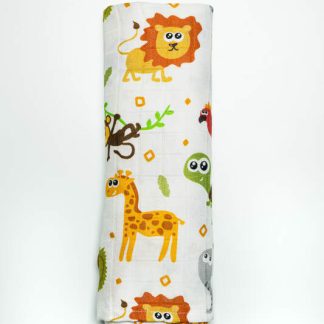 LennyLamb Maxi Swaddle Blanket in Trip to the Zoo