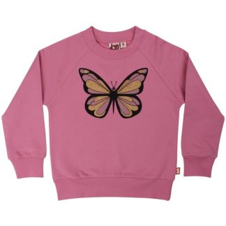Danefae DYR Dyrbellow Sweatshirt in Old Rose Sommerfugl (Butterfly)