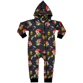 Raspberry Republic Hooded Onesie in Best Gnomies Print