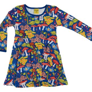 Duns Long Sleeved Skater Dress in Amanita Deep Water