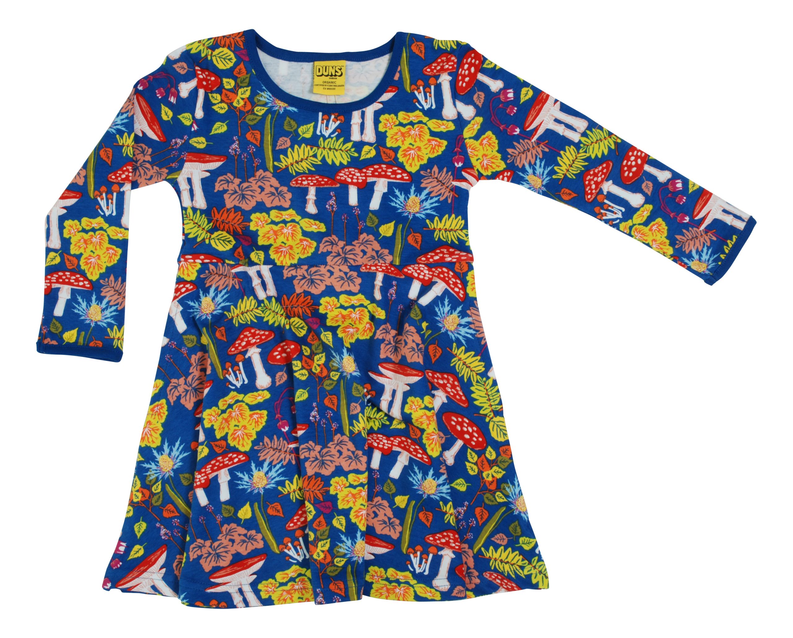 Duns Long Sleeved Skater Dress in Amanita Deep Water