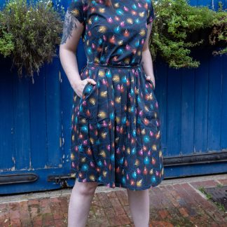 Run & Fly Festive: Fairy Lights Stretch Belted Tea Dress with Pockets
