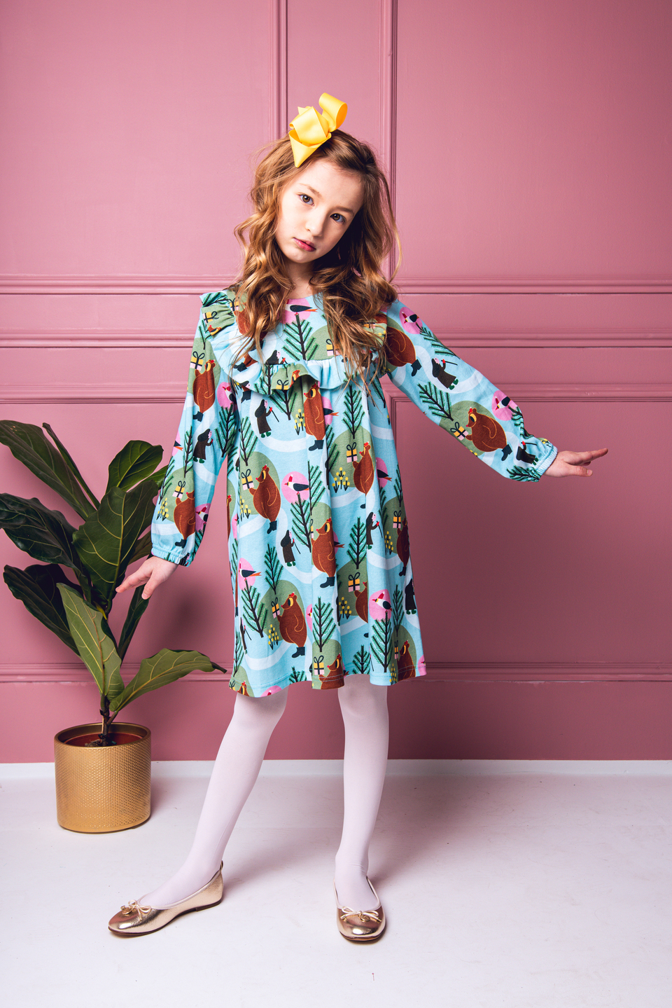 Raspberry Republic Long Sleeved Dress - Winter Wonderland (Size 128/134 only) - Image 2