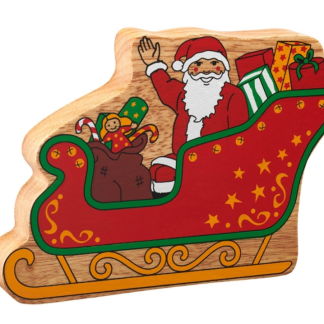 Lanka Kade Natural Red Father Christmas in a Sleigh