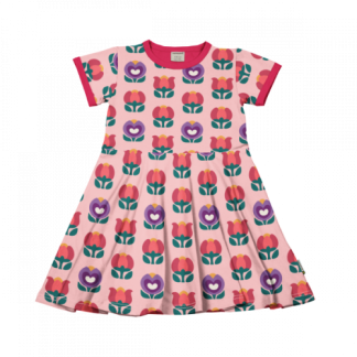 Maxomorra Short Sleeved Circle Dress in Picnic Tulip