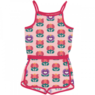 Maxomorra Short Jumpsuit in Picnic Tulip
