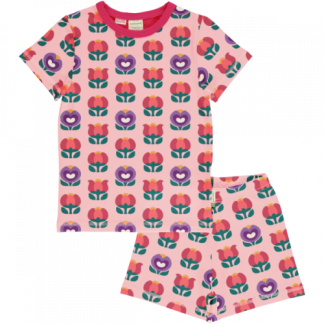 Maxomorra Short Sleeved Pyjamas in Picnic Tulip
