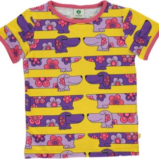 Småfolk Short Sleeved T-shirt with Dogs Yellow