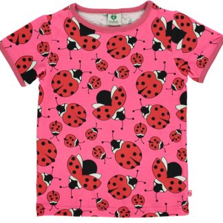 Småfolk Short Sleeved T-shirt with Ladybirds Pink