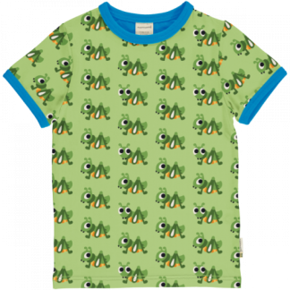 Maxomorra Short Sleeved Top in Picnic Grasshopper (Size 98/104 only)