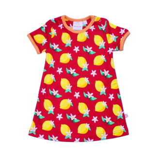 Mandarina A-line Dress Lemon Blossom Flame Scarlet