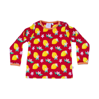 Mandarina Long Sleeved Top Lemon Blossom Flame Scarlet