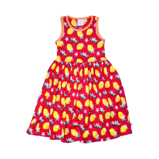 Mandarina Twirly Dress Lemon Blossom Flame Scarlet