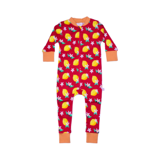 Mandarina Zip Suit Lemon Blossom Flame Scarlet