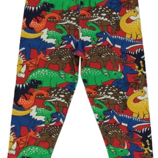 Småfolk Leggings with Dinosaurs in Apple Red