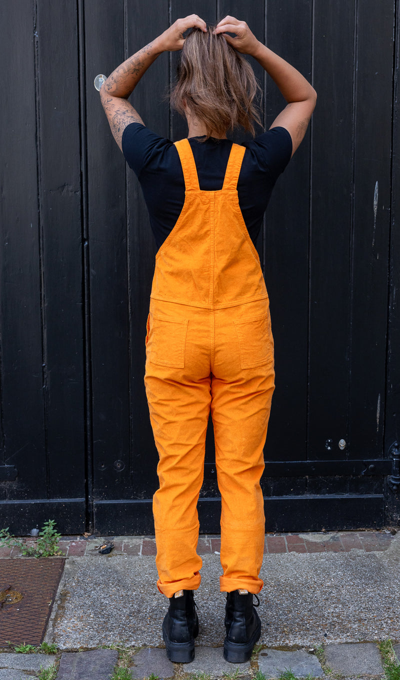 Run & Fly Highlighter Orange Stretch Corduroy Dungarees - Image 5