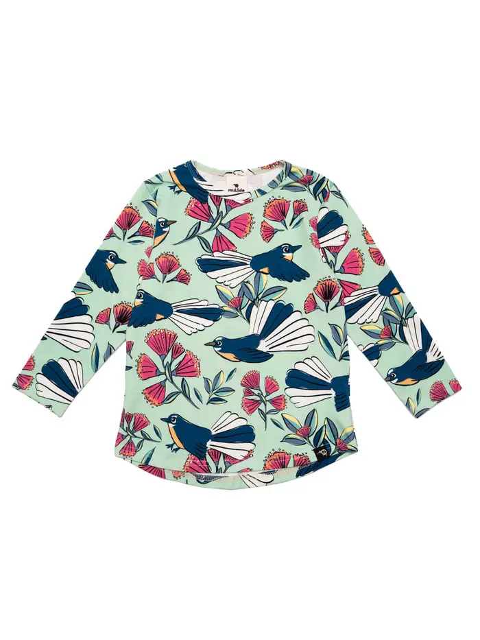 Mullido Green Fantail Long Sleeved Top